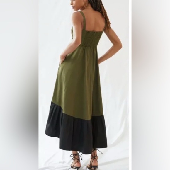 Anthropologie Olive and Black Midi Dress - Picture 3 of 6